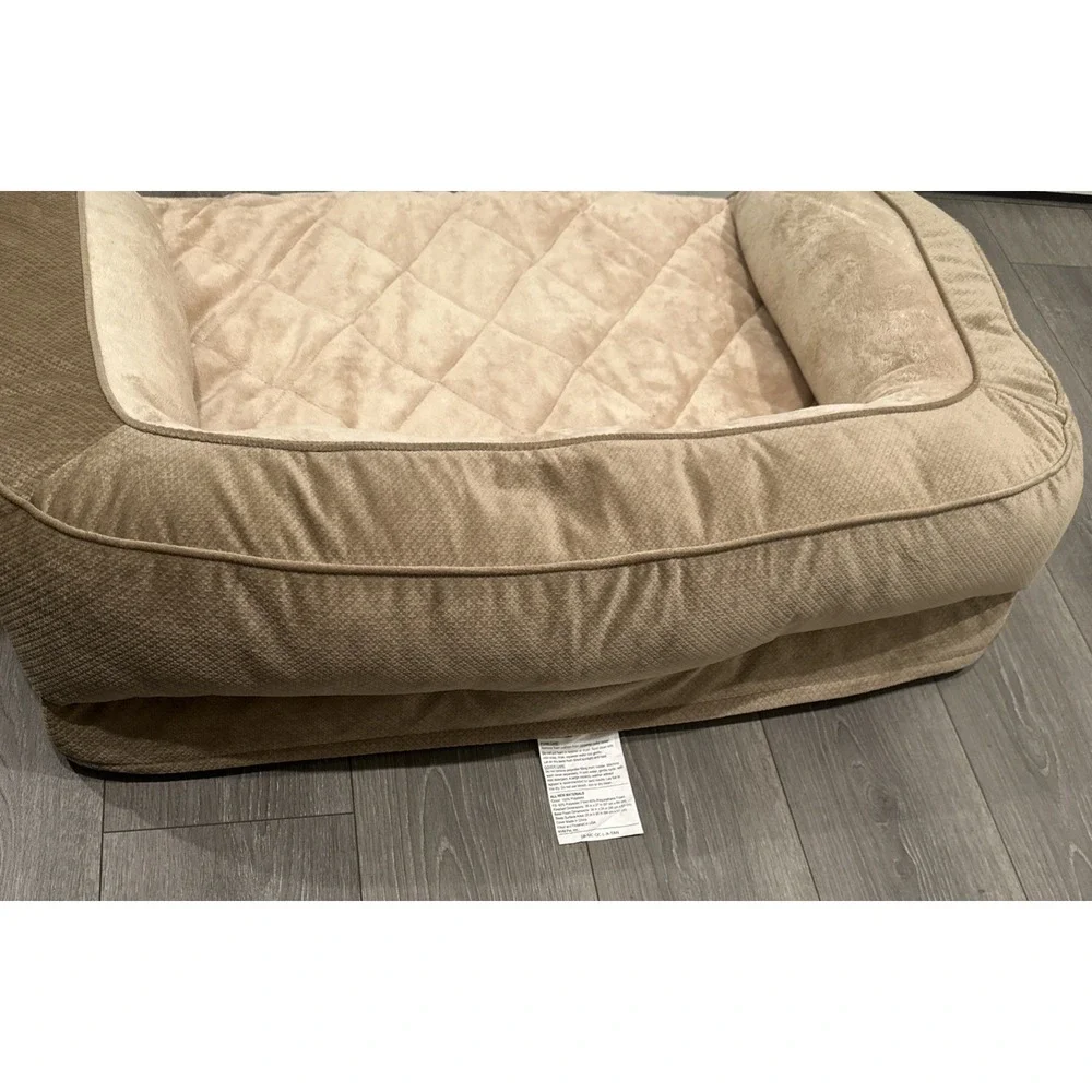 Serta® Ortho Foam Quilted Couch Pet Bed Tan 34 X 24 X 8 Plush Washable